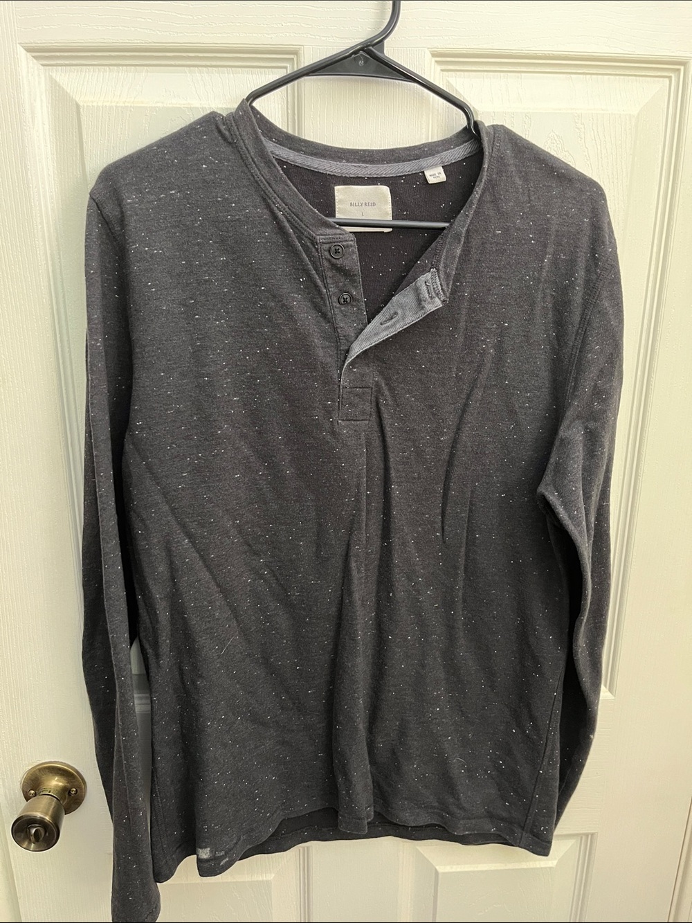 Billy Reid Charcoal Fleck Long-Sleeve Henley